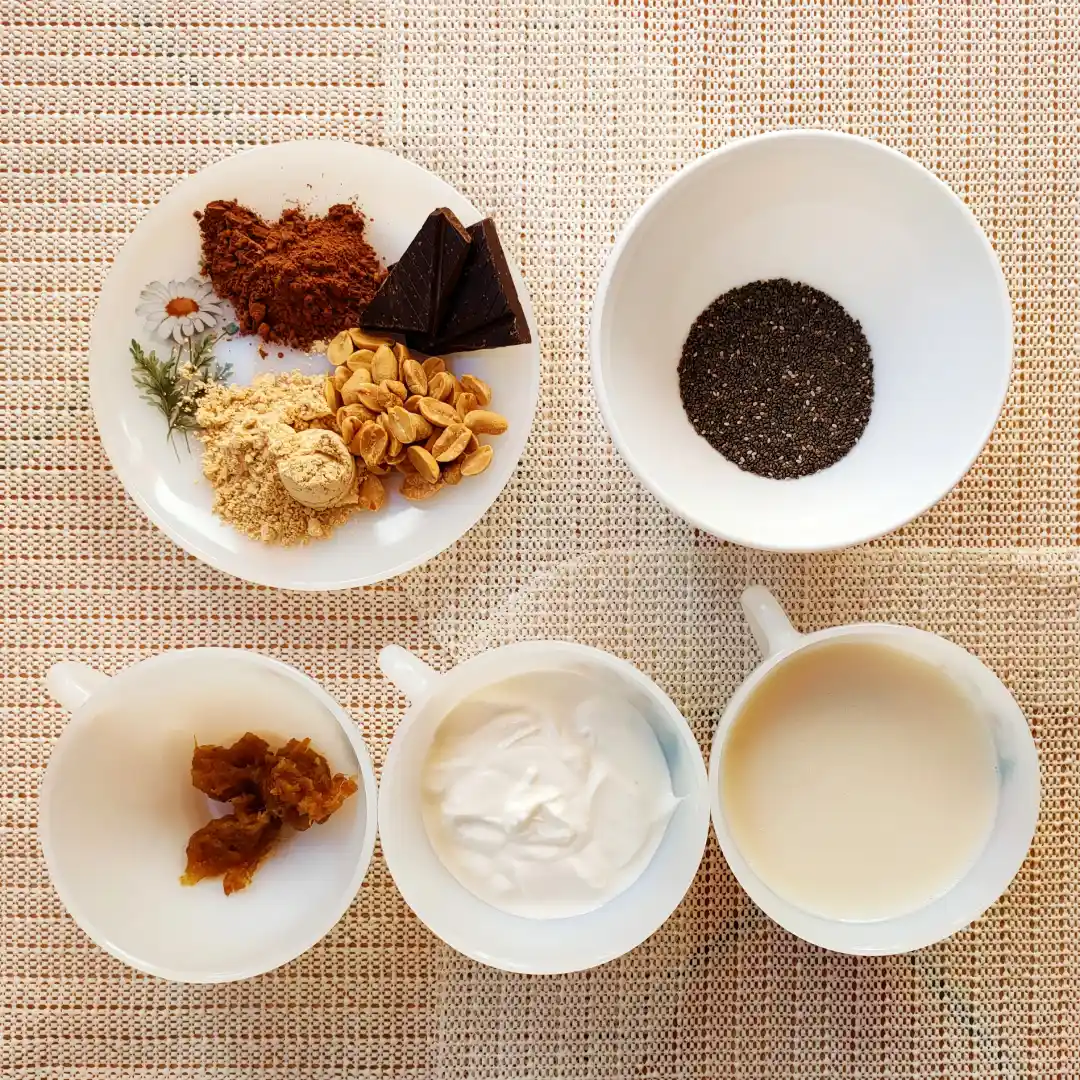 Low FODMAP Snickers Chia Pudding - Ingredients