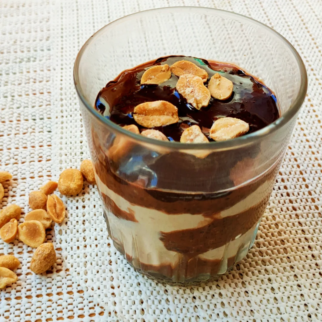Low FODMAP Snickers Chia Pudding - Result