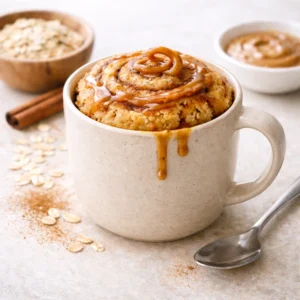 Low FODMAP Cinnamon Roll Mug Cake - Ready in 5 minutes